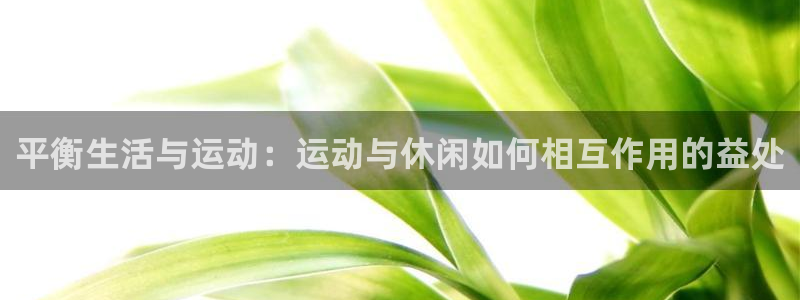 u球体育ios下载：平衡生活与运动：运动与休闲如何相互作用的益处
